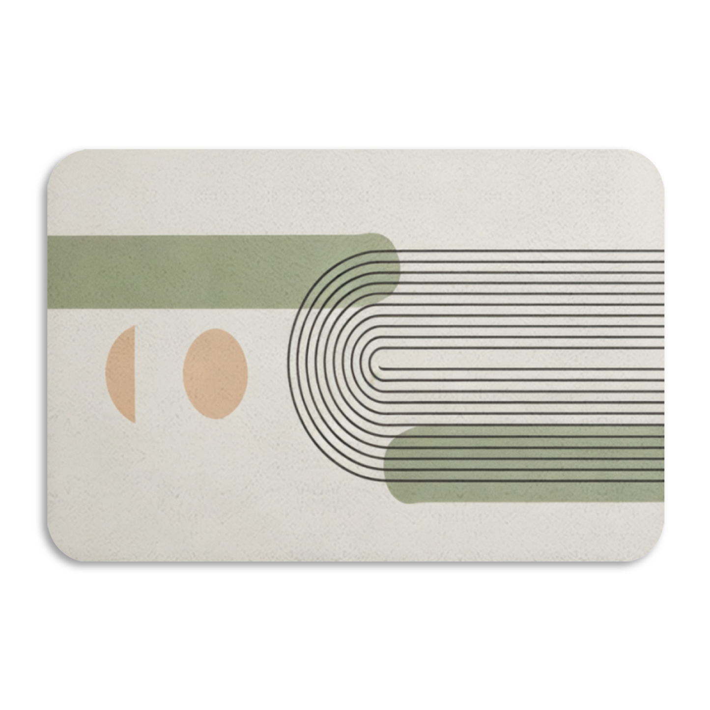 Boho Curved Line Abstract Diatom Mat | Neutral Morandi Tone Silicone Decor Mat