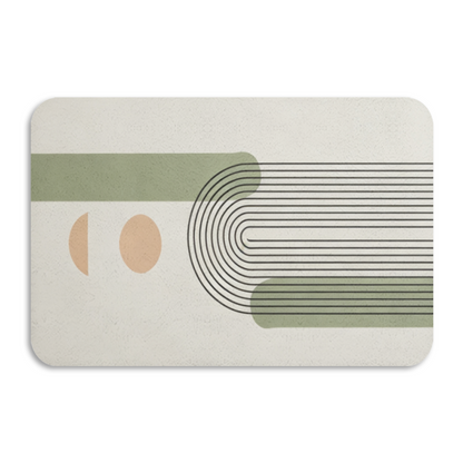 Boho Curved Line Abstract Diatom Mat | Neutral Morandi Tone Silicone Decor Mat