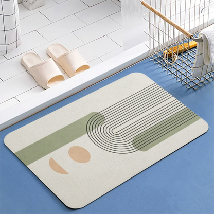 Boho Curved Line Abstract Diatom Mat | Neutral Morandi Tone Silicone Decor Mat