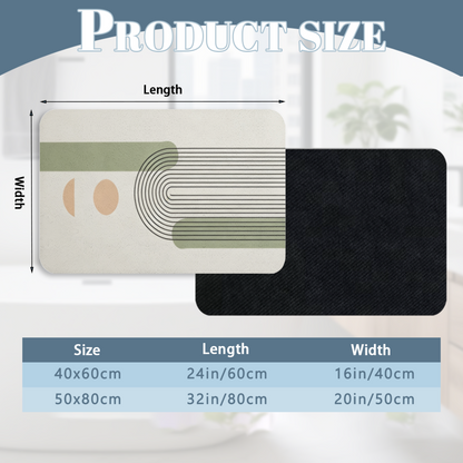 Boho Curved Line Abstract Diatom Mat | Neutral Morandi Tone Silicone Decor Mat