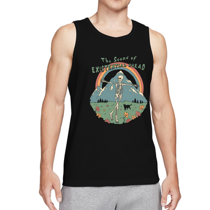 Retro Mountain Skeleton The Sound Of Existential Dread Men Vest