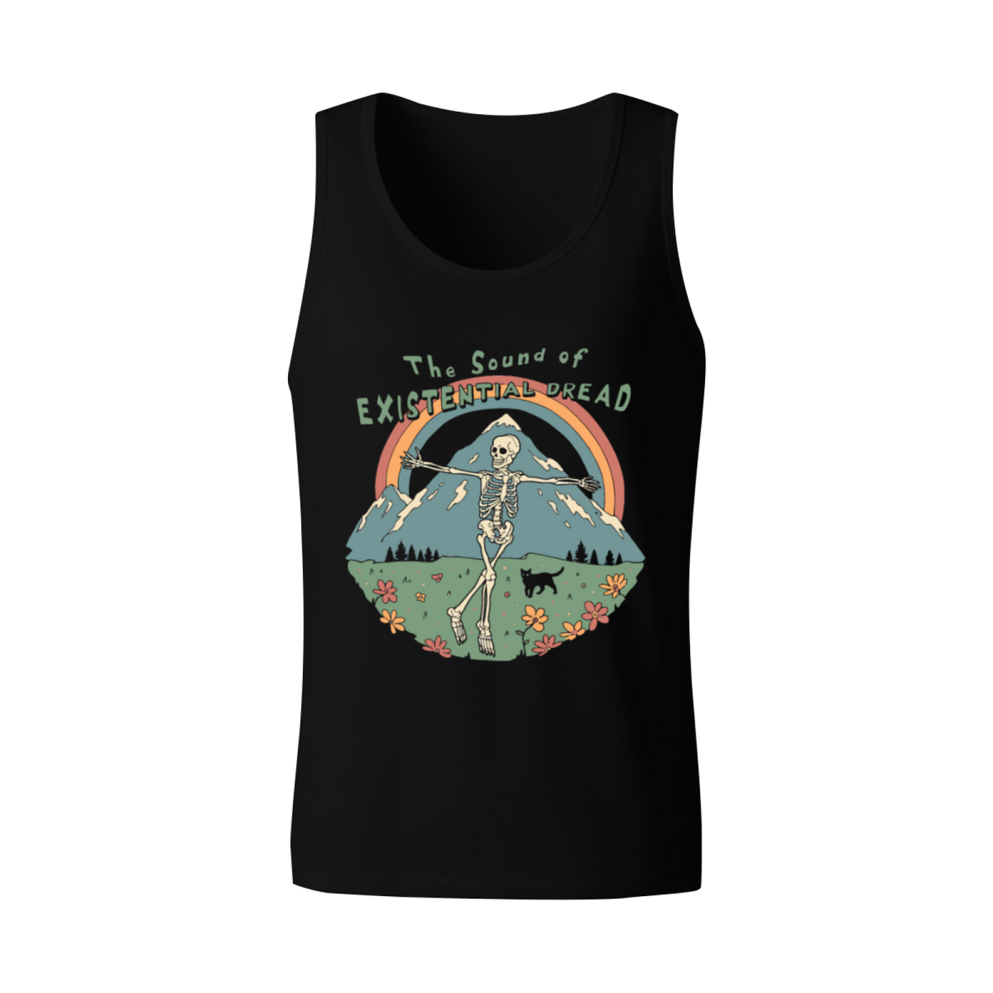 Retro Mountain Skeleton The Sound Of Existential Dread Men Vest