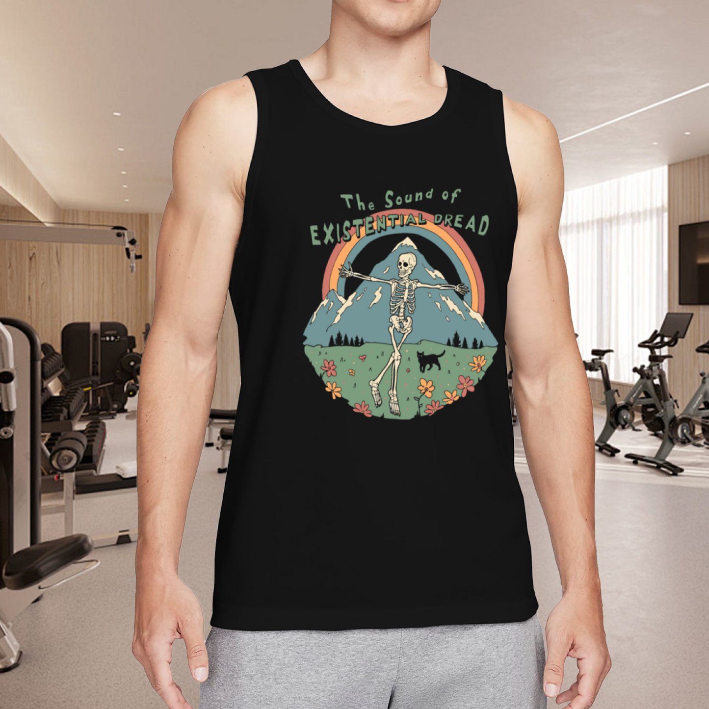 Retro Mountain Skeleton The Sound Of Existential Dread Men Vest