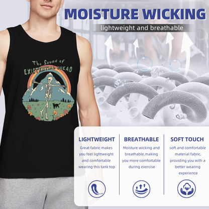 Retro Mountain Skeleton The Sound Of Existential Dread Men Vest