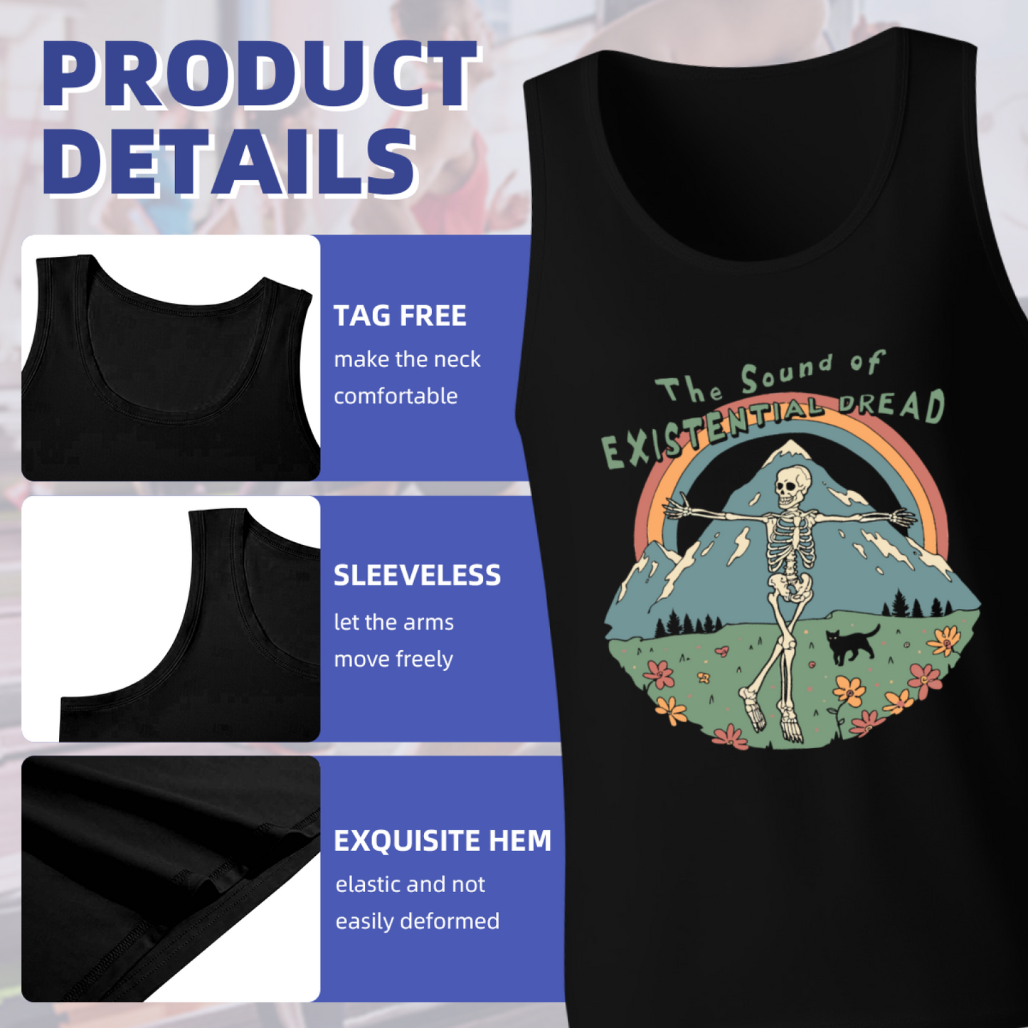 Retro Mountain Skeleton The Sound Of Existential Dread Men Vest