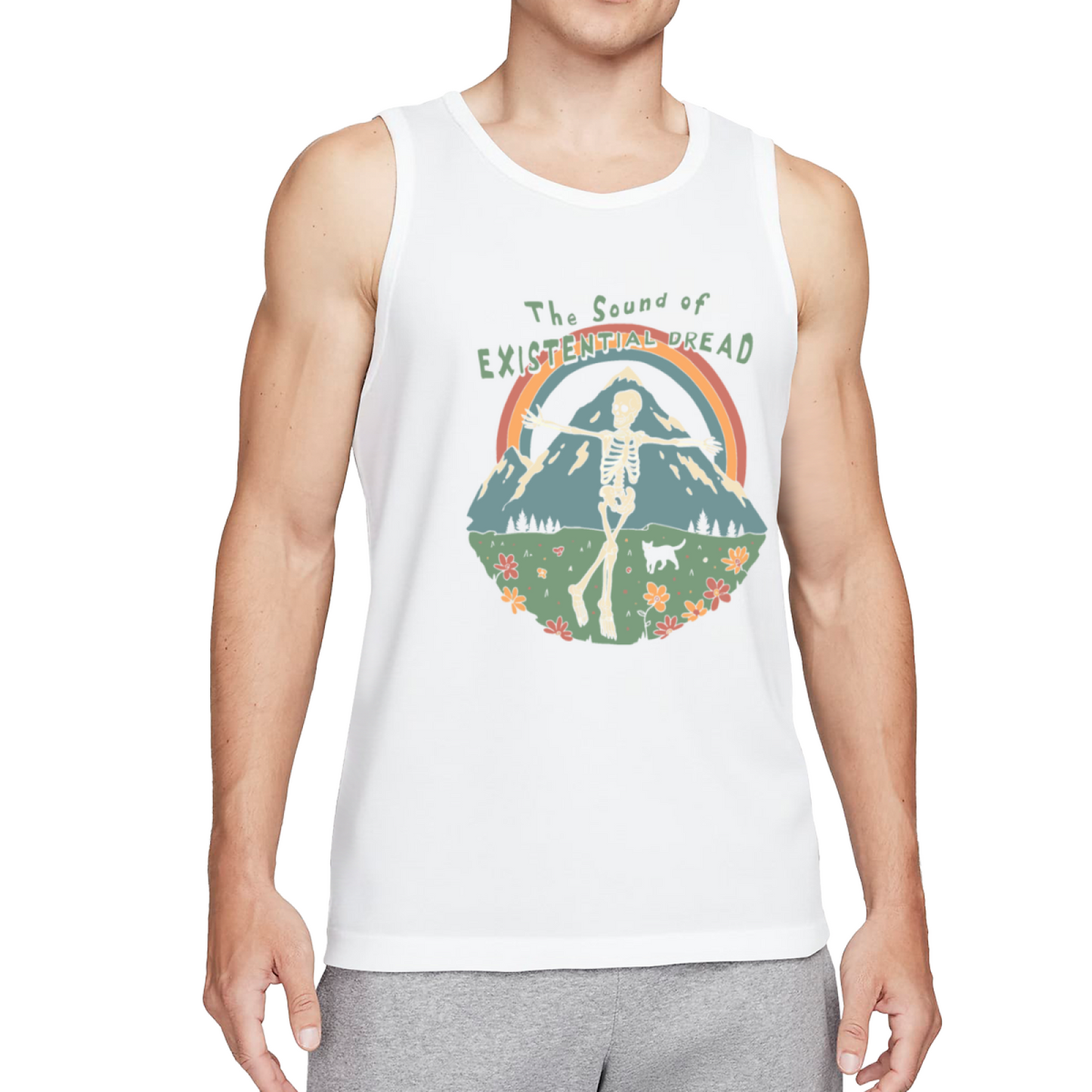 Retro Mountain Skeleton The Sound Of Existential Dread Men Vest