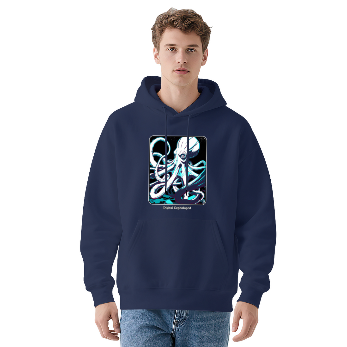 Neon Octopus Art Graphic Unisex Hoodie, Cozy Urban Wear