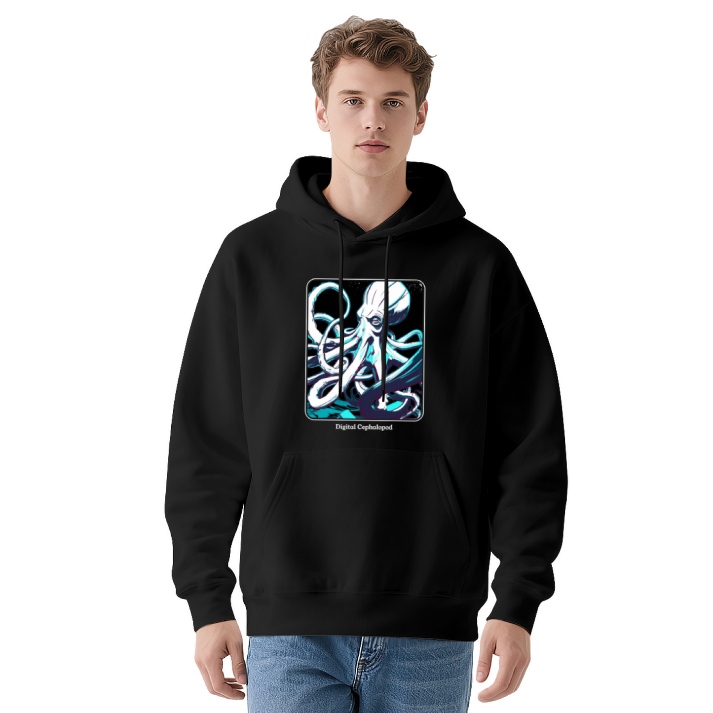 Neon Octopus Art Graphic Unisex Hoodie, Cozy Urban Wear