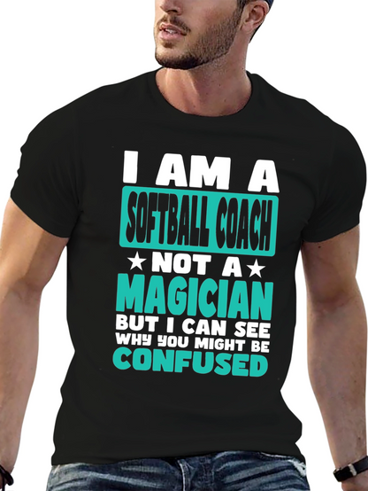 Softball Coach Graphic T-Shirt - Funny Novelty Tee