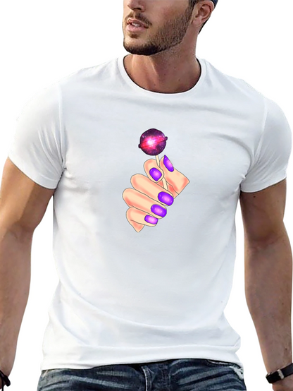 Galaxy Lollipop Graphic Tee - Black Cotton Comfort