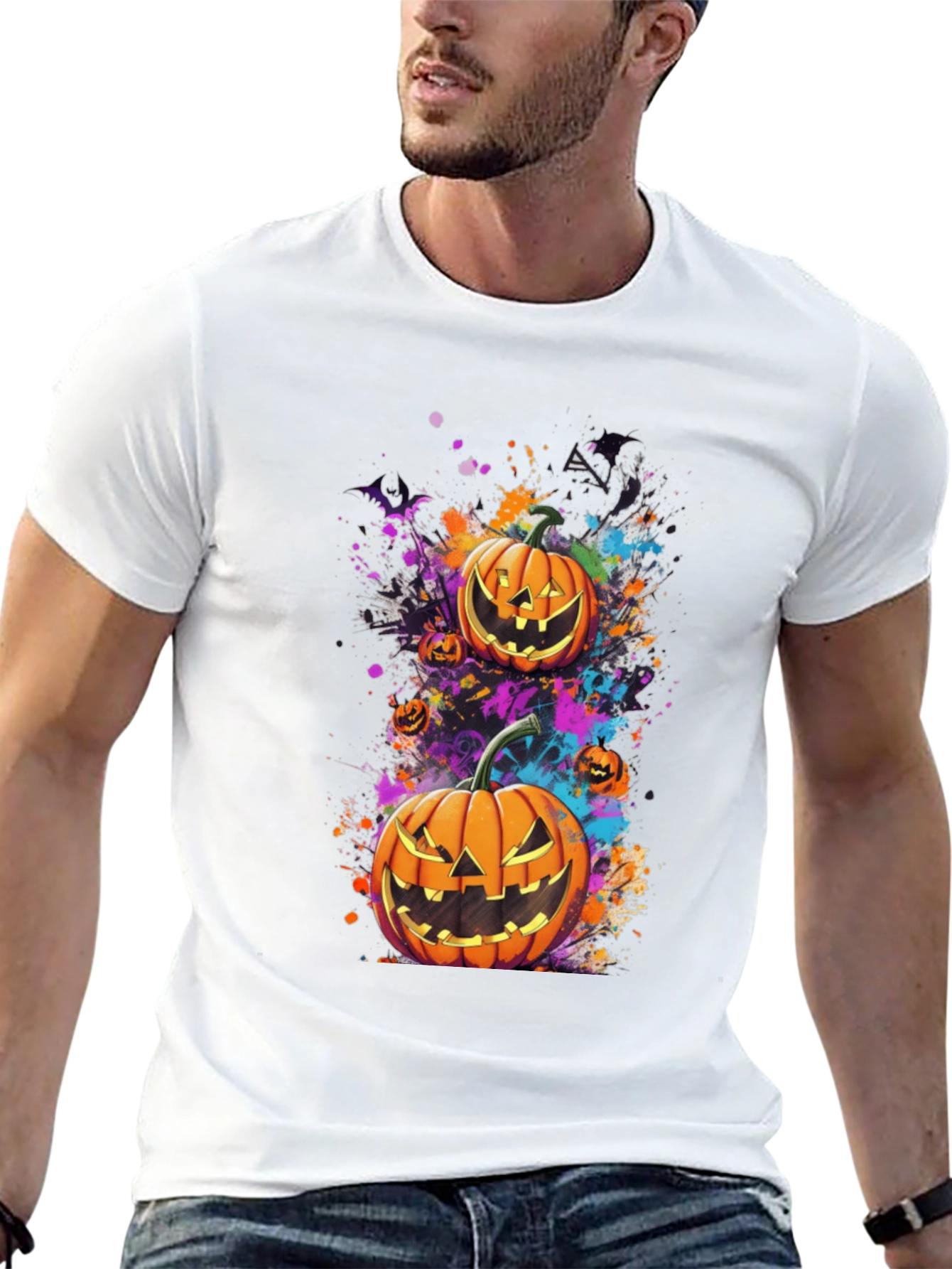Halloween Pumpkin Splatter Tee