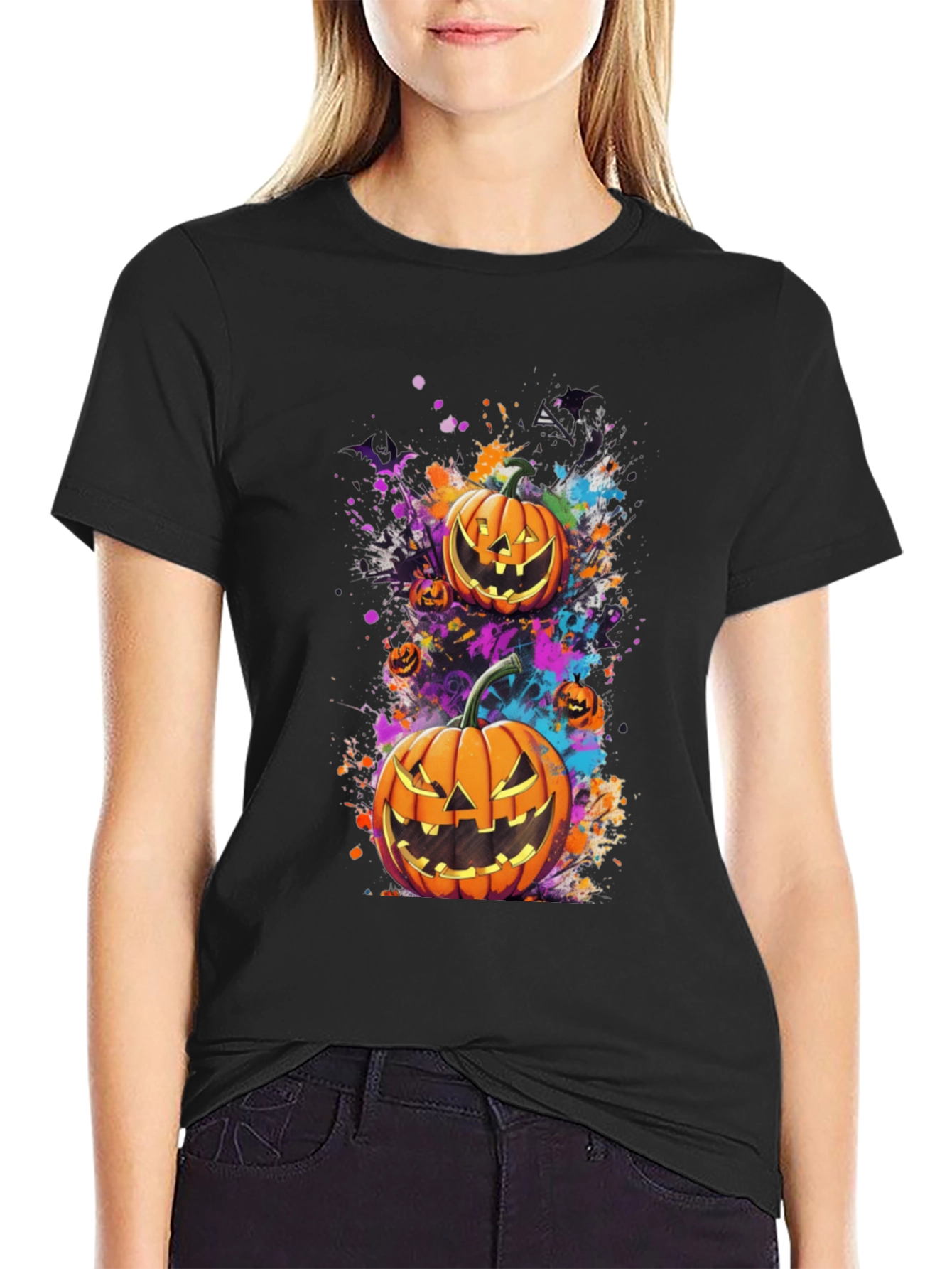 Halloween Pumpkin Splatter Tee