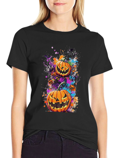 Halloween Pumpkin Splatter Tee
