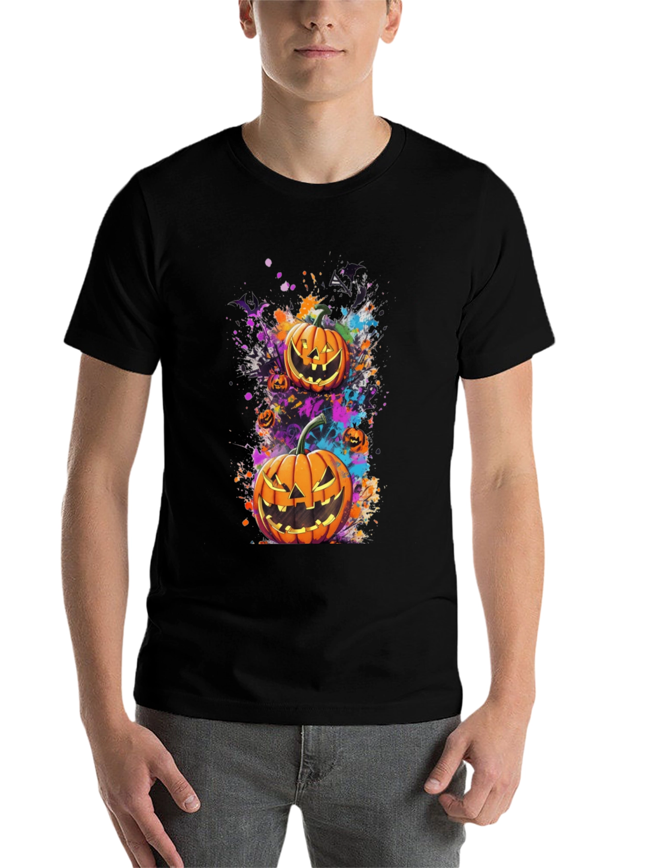 Halloween Pumpkin Splatter Tee