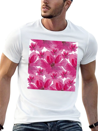 Floral Print T-Shirt - Artsy Blossom Design