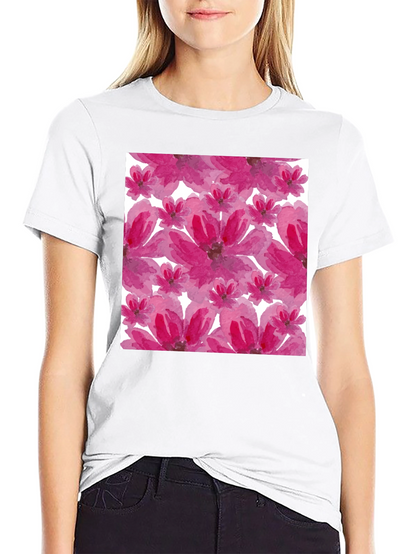Floral Print T-Shirt - Artsy Blossom Design