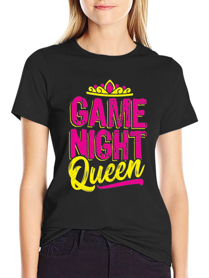 Game Night Queen T-Shirt - Pink & Yellow