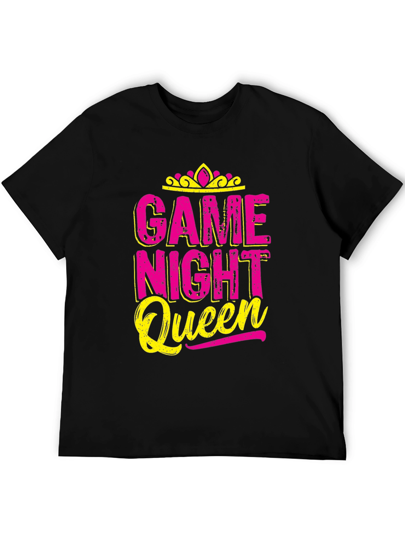 Game Night Queen T-Shirt - Pink & Yellow