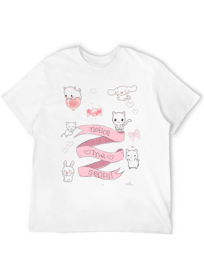 Notice Me Senpai Anime Style Graphic T-Shirt