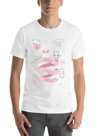 Notice Me Senpai Anime Style Graphic T-Shirt