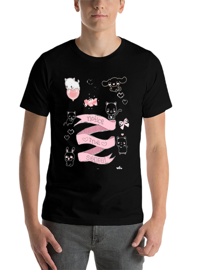 Notice Me Senpai Anime Style Graphic T-Shirt