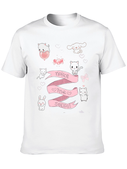Notice Me Senpai Anime Style Graphic T-Shirt
