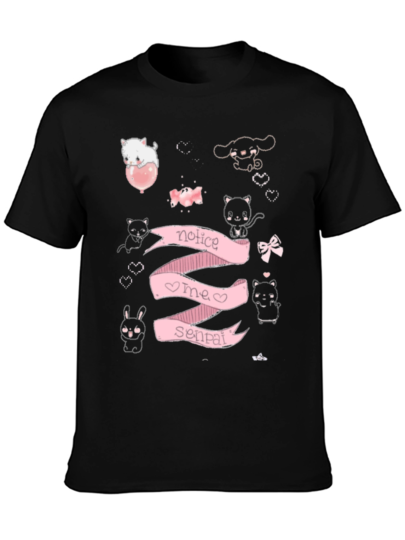 Notice Me Senpai Anime Style Graphic T-Shirt