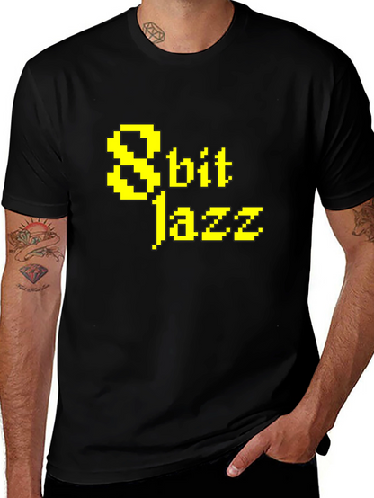 8bit Jazz Black T-Shirt - Retro Pixel Design