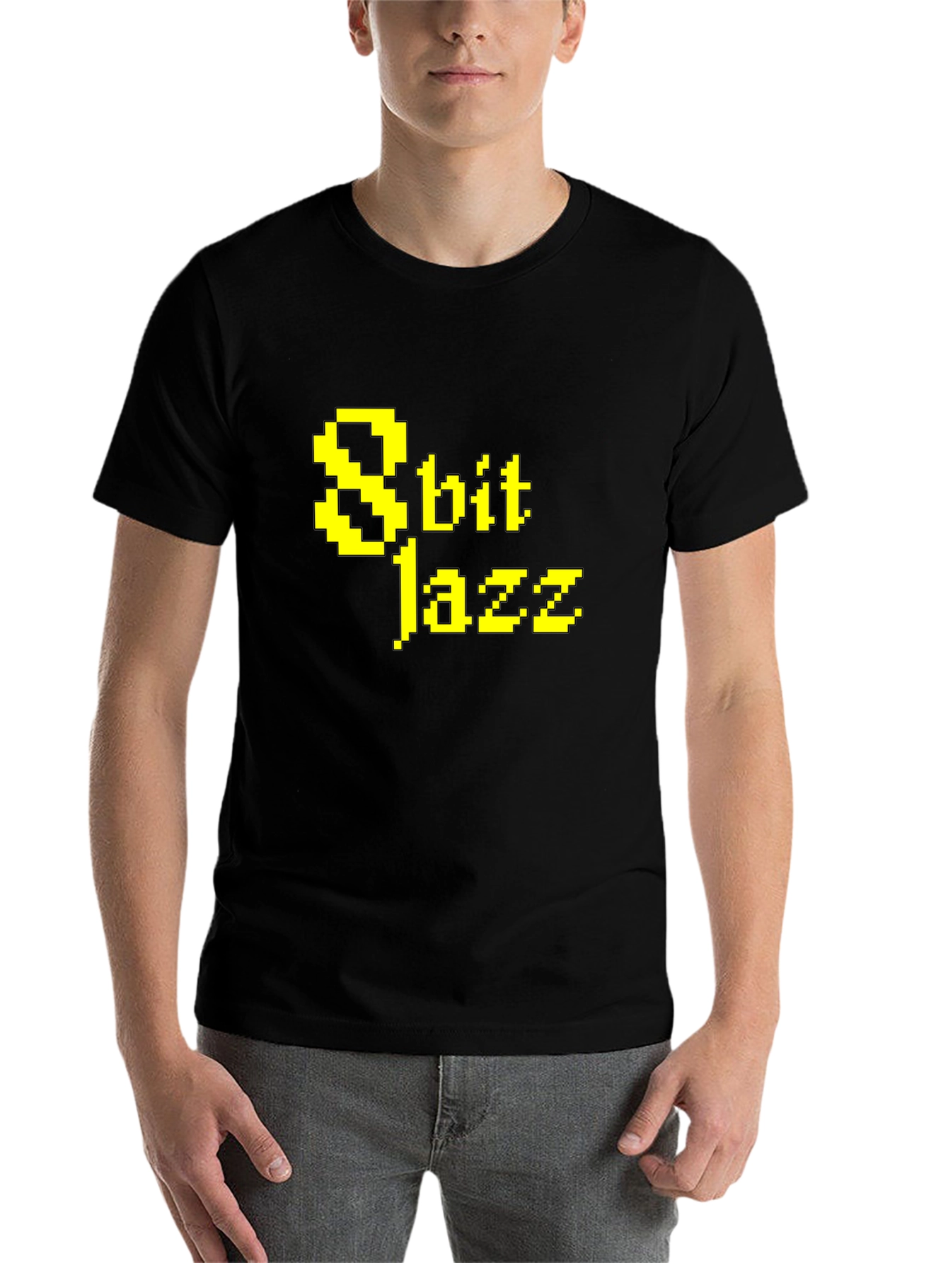 8bit Jazz Black T-Shirt - Retro Pixel Design
