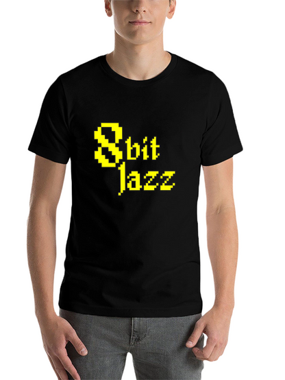8bit Jazz Black T-Shirt - Retro Pixel Design