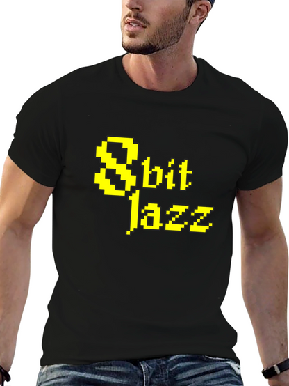 8bit Jazz Black T-Shirt - Retro Pixel Design