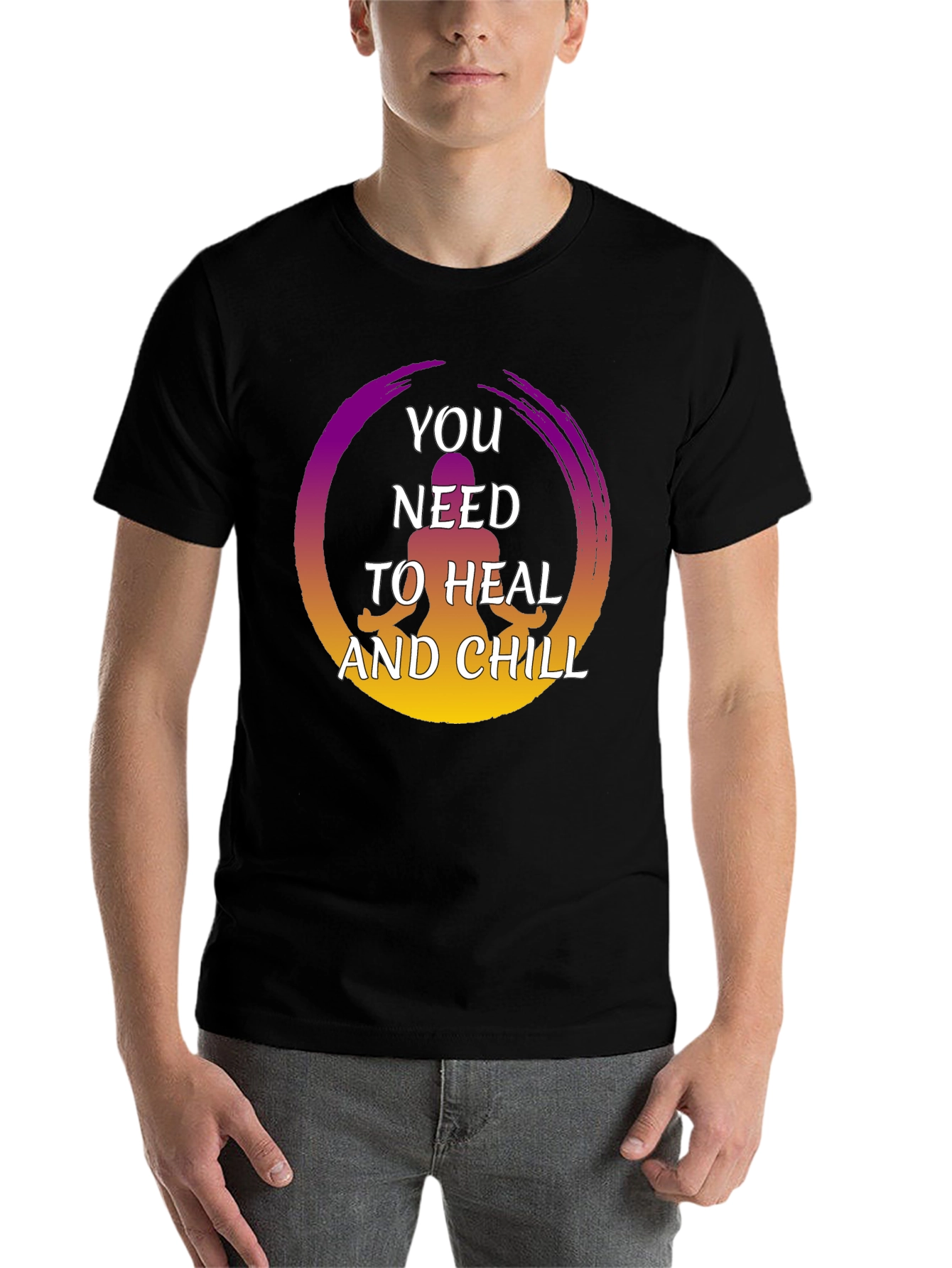 Heal and Chill Graphic Tee - Zen Meditation Shirt
