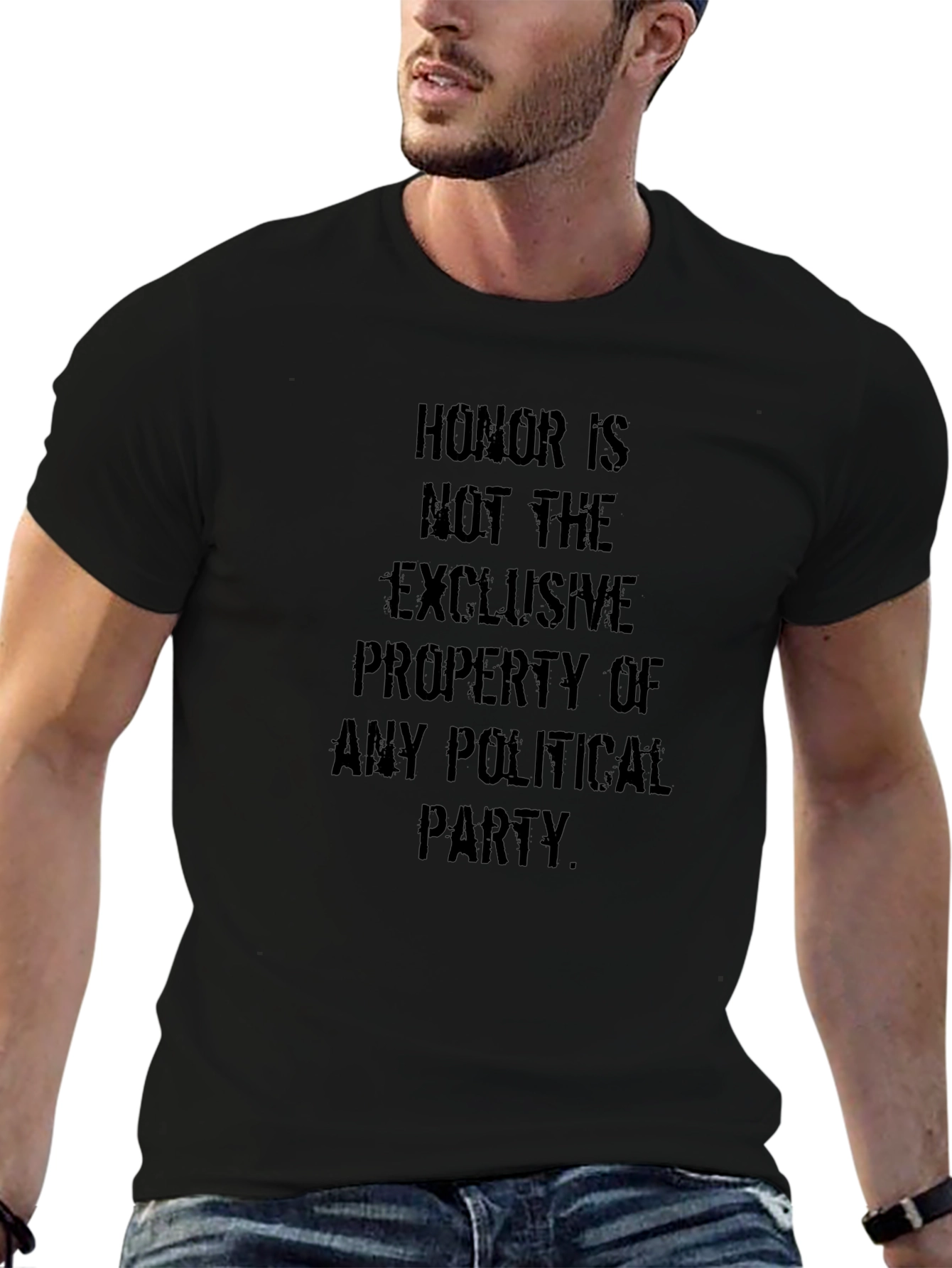Honor Political Statement Black T-Shirt
