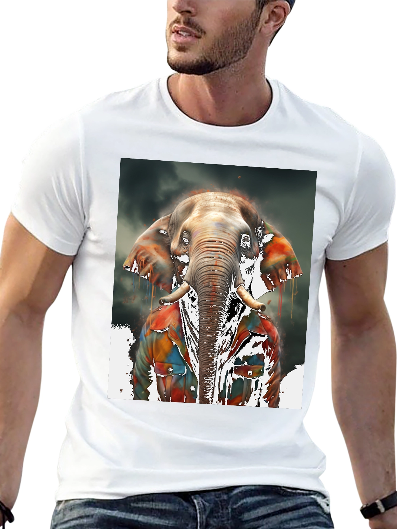 Elephant Graphic Tee - Cool Animal Print Shirt