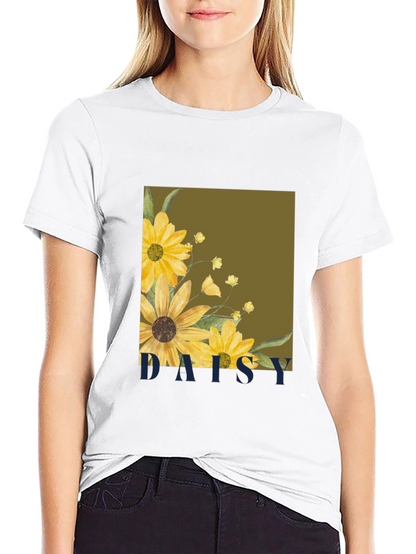 Daisy Graphic Tee - Stylish Floral Print T-Shirt
