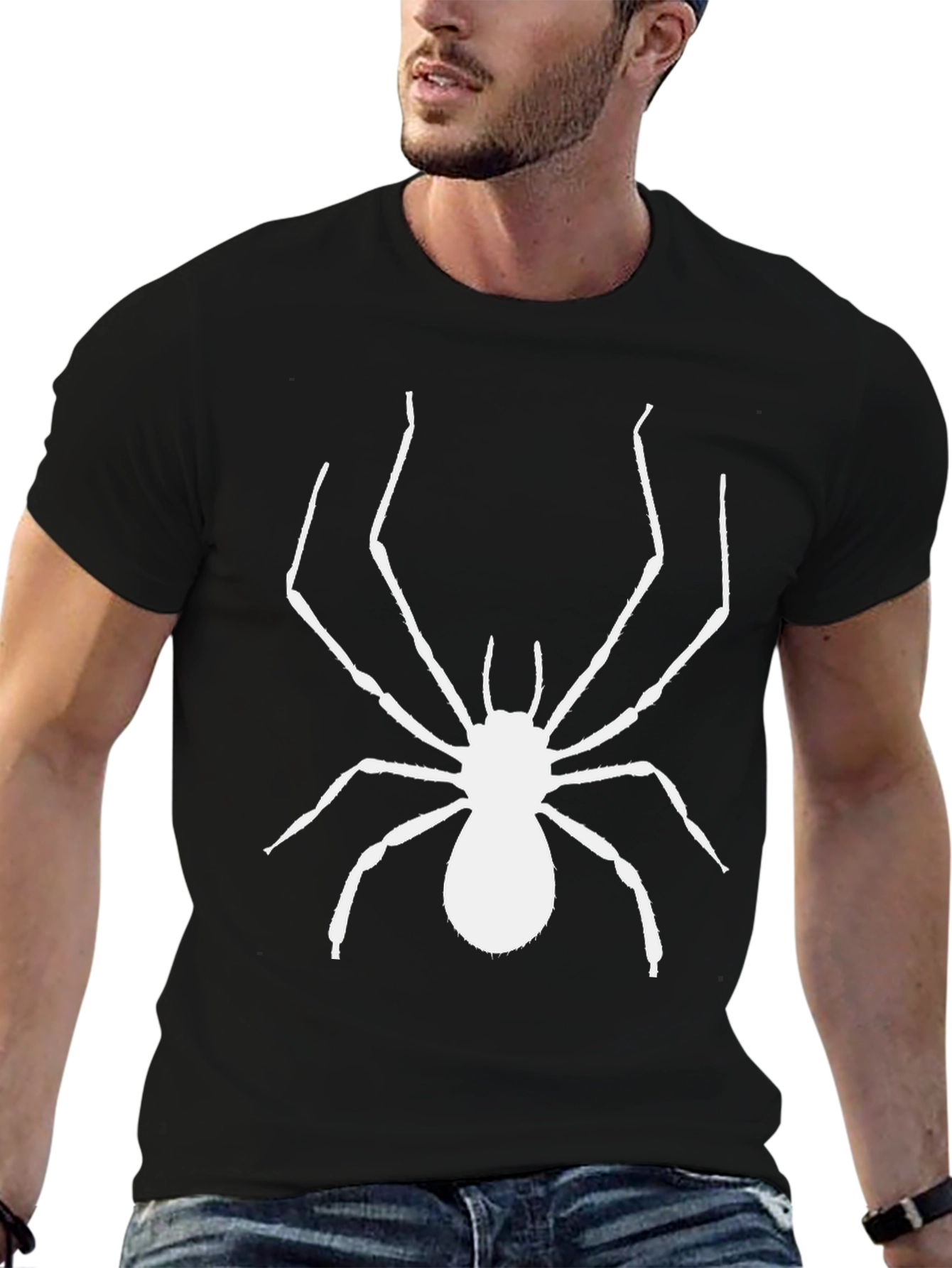 Spider Graphic Tee - Bold Black Cotton T-Shirt