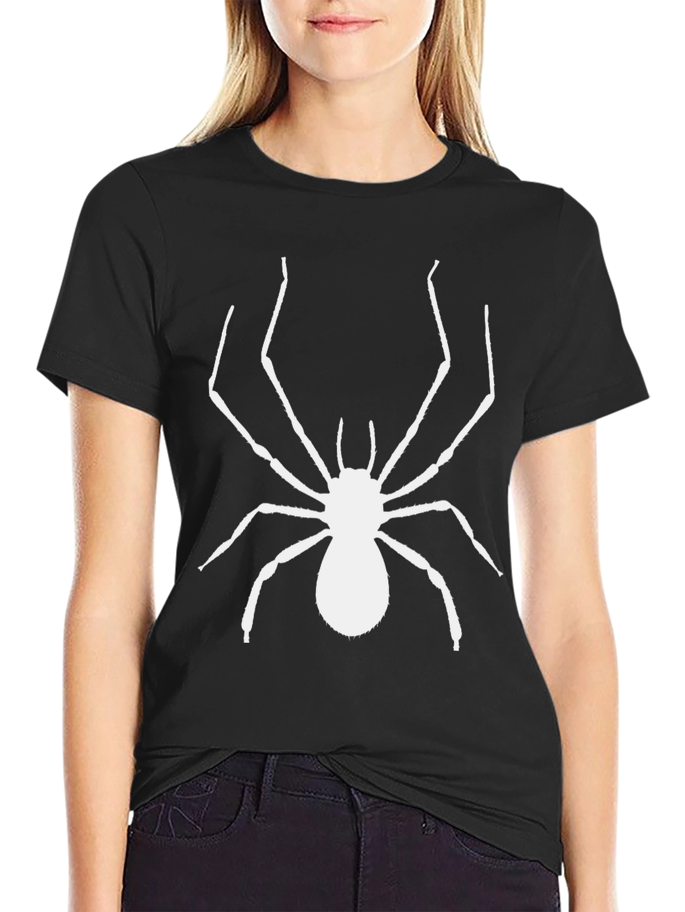 Spider Graphic Tee - Bold Black Cotton T-Shirt
