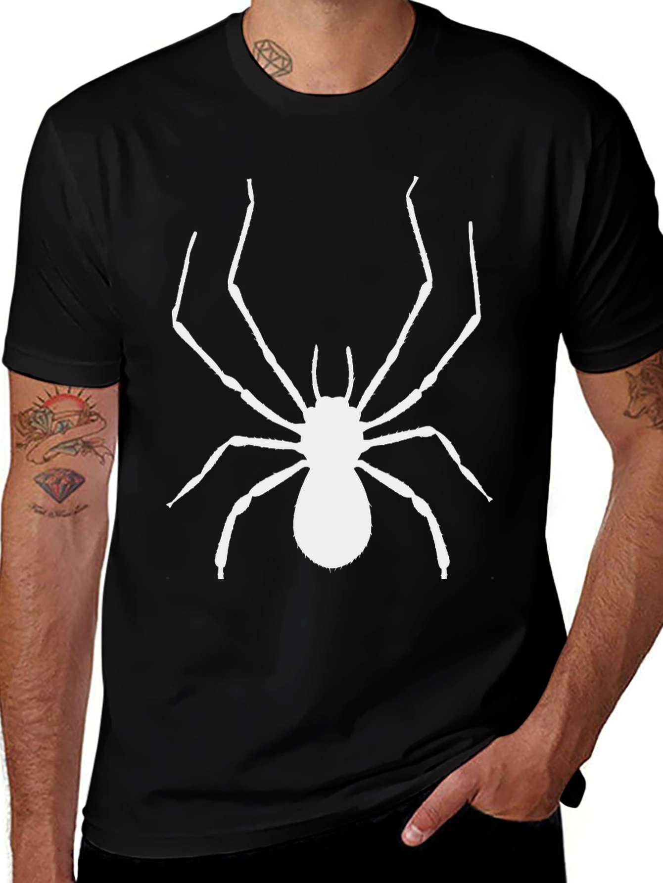 Spider Graphic Tee - Bold Black Cotton T-Shirt