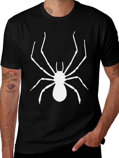 Spider Graphic Tee - Bold Black Cotton T-Shirt