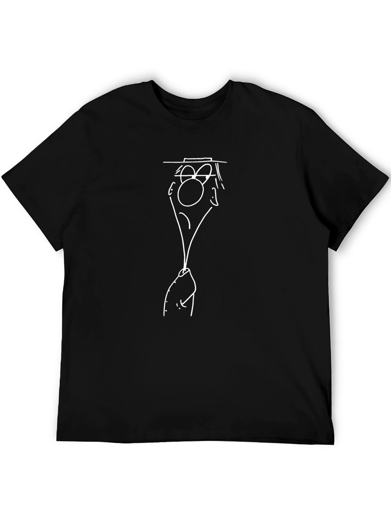 Funny Cartoon Face Black T-Shirt