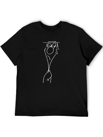 Funny Cartoon Face Black T-Shirt