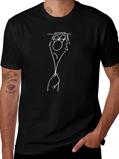 Funny Cartoon Face Black T-Shirt