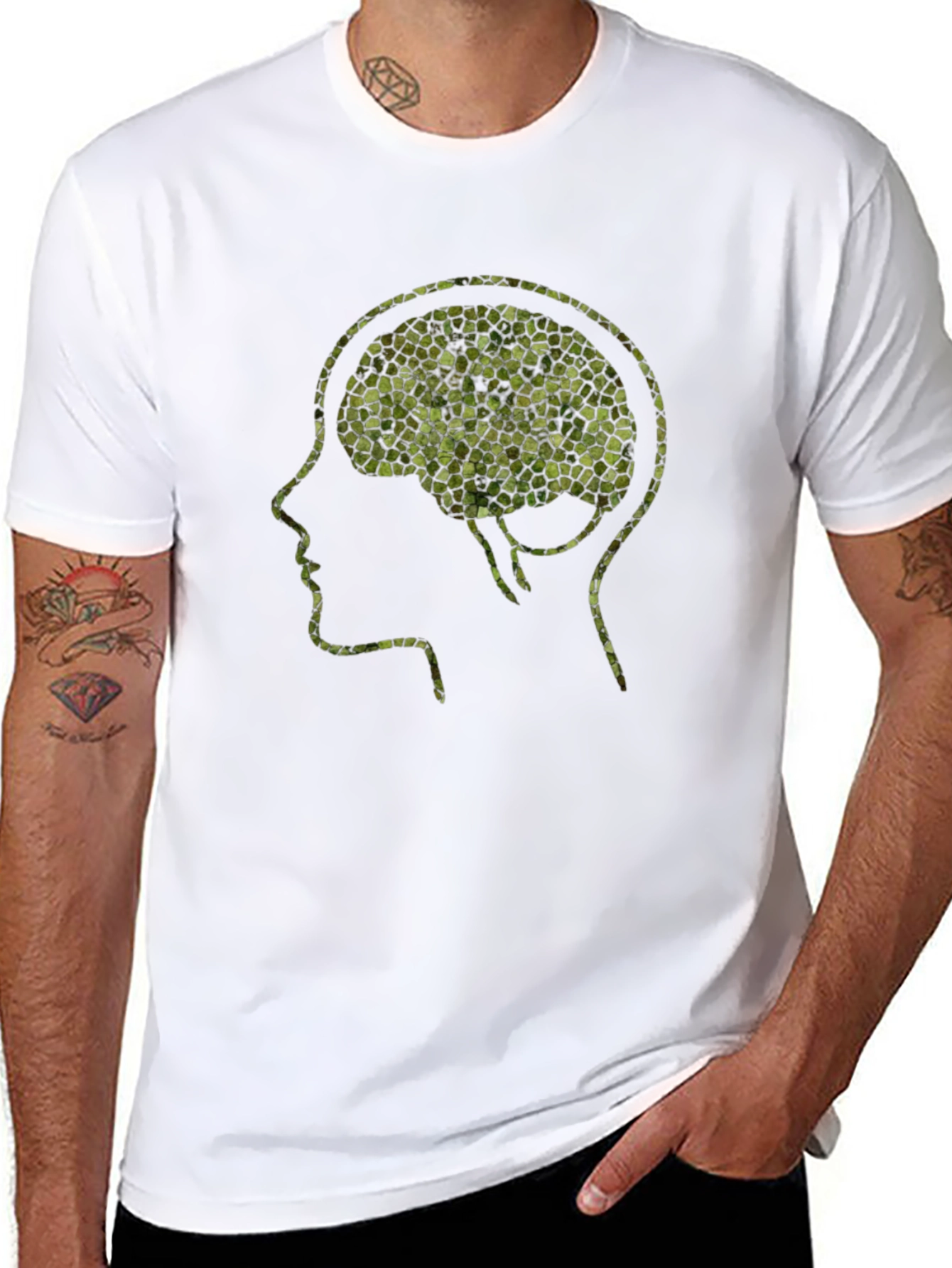 Mosaic Brain T-Shirt - Unique Mental Design Tee