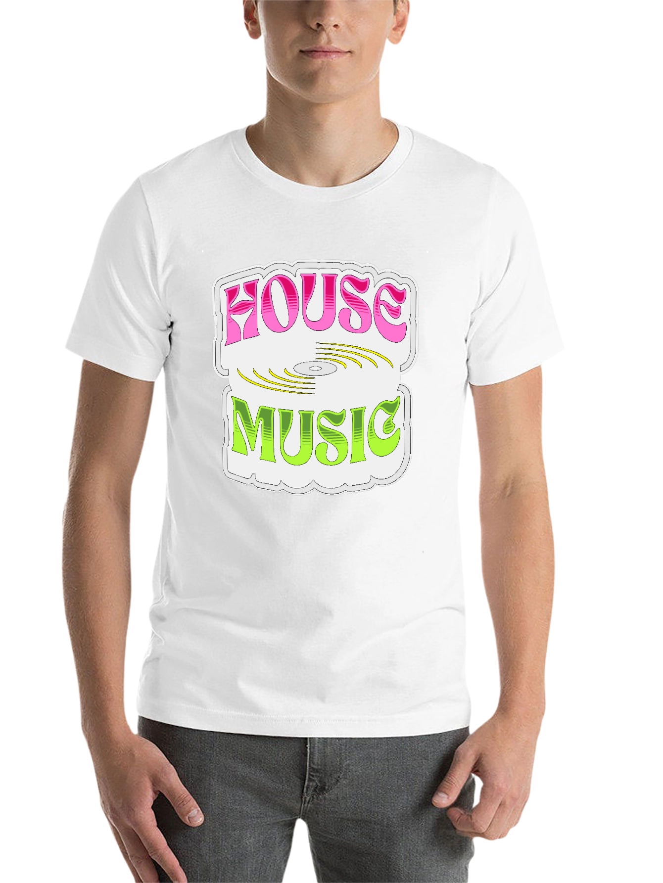 House Music Graphic Tee - Retro DJ Style
