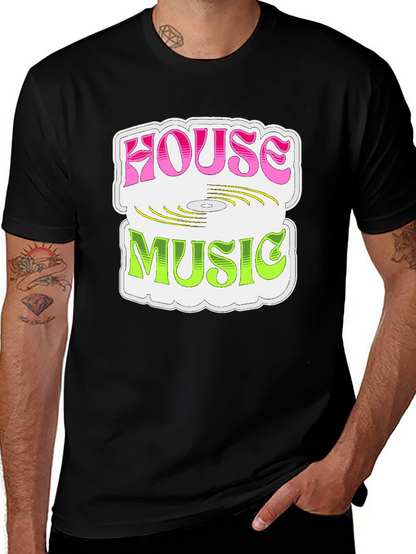 House Music Graphic Tee - Retro DJ Style