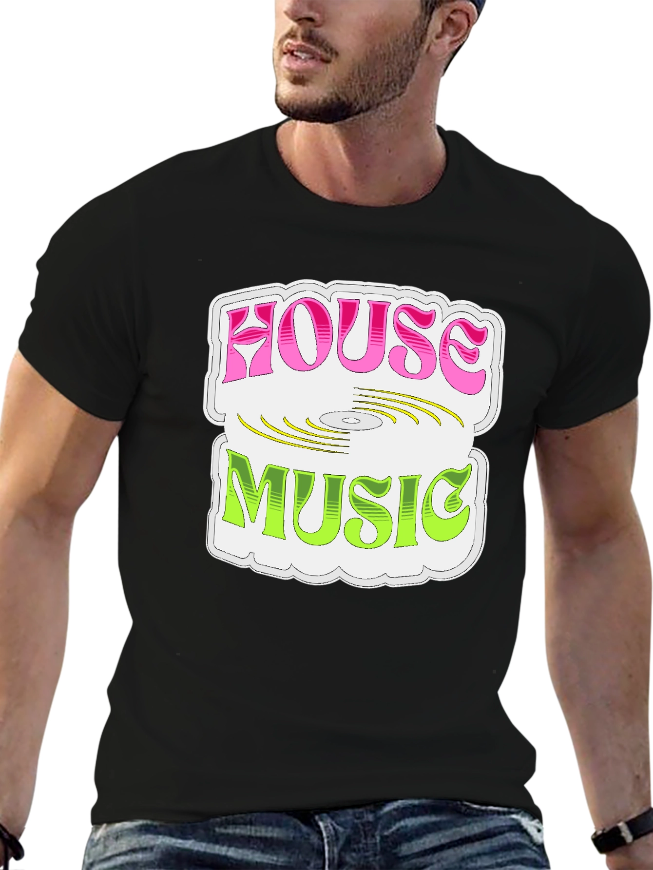 House Music Graphic Tee - Retro DJ Style