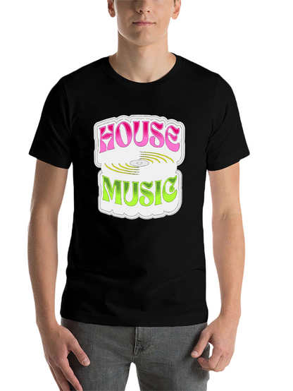 House Music Graphic Tee - Retro DJ Style