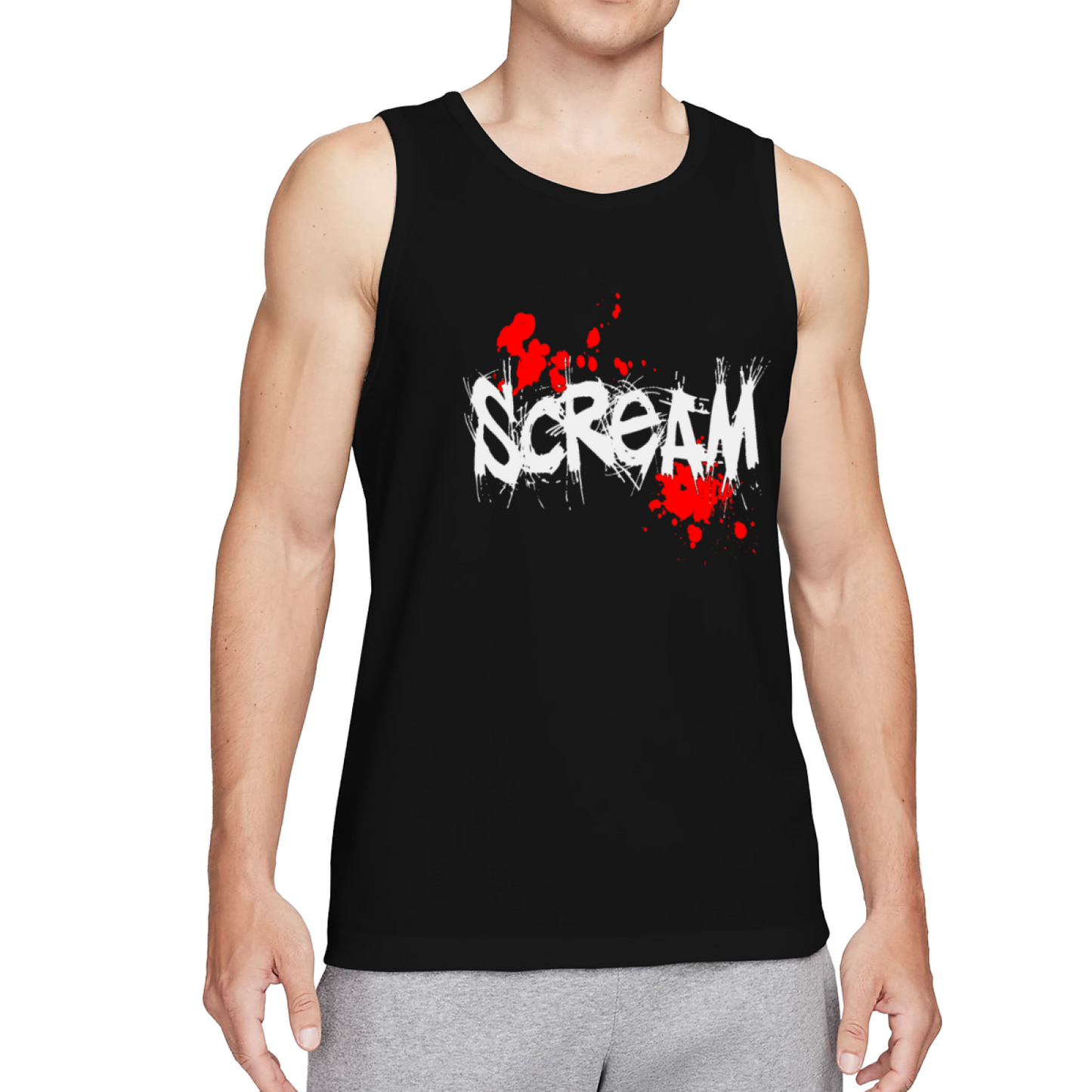Scream Horror Movie Blood Splash Graphic Tank Top