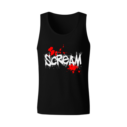 Scream Horror Movie Blood Splash Graphic Tank Top