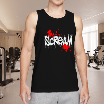 Scream Horror Movie Blood Splash Graphic Tank Top